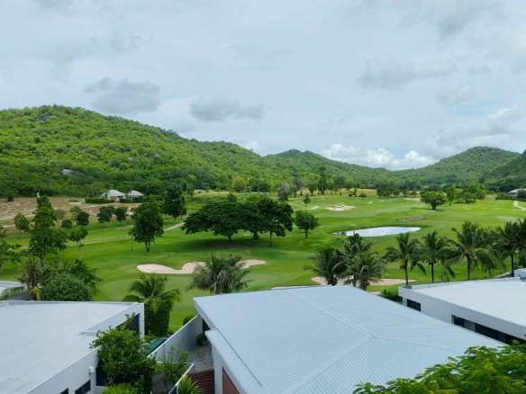 Lush green golf course landscape