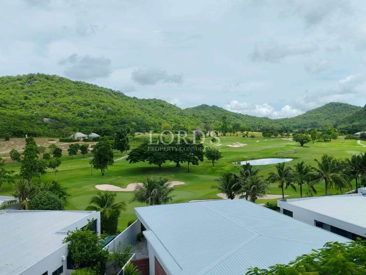 Lush green golf course landscape