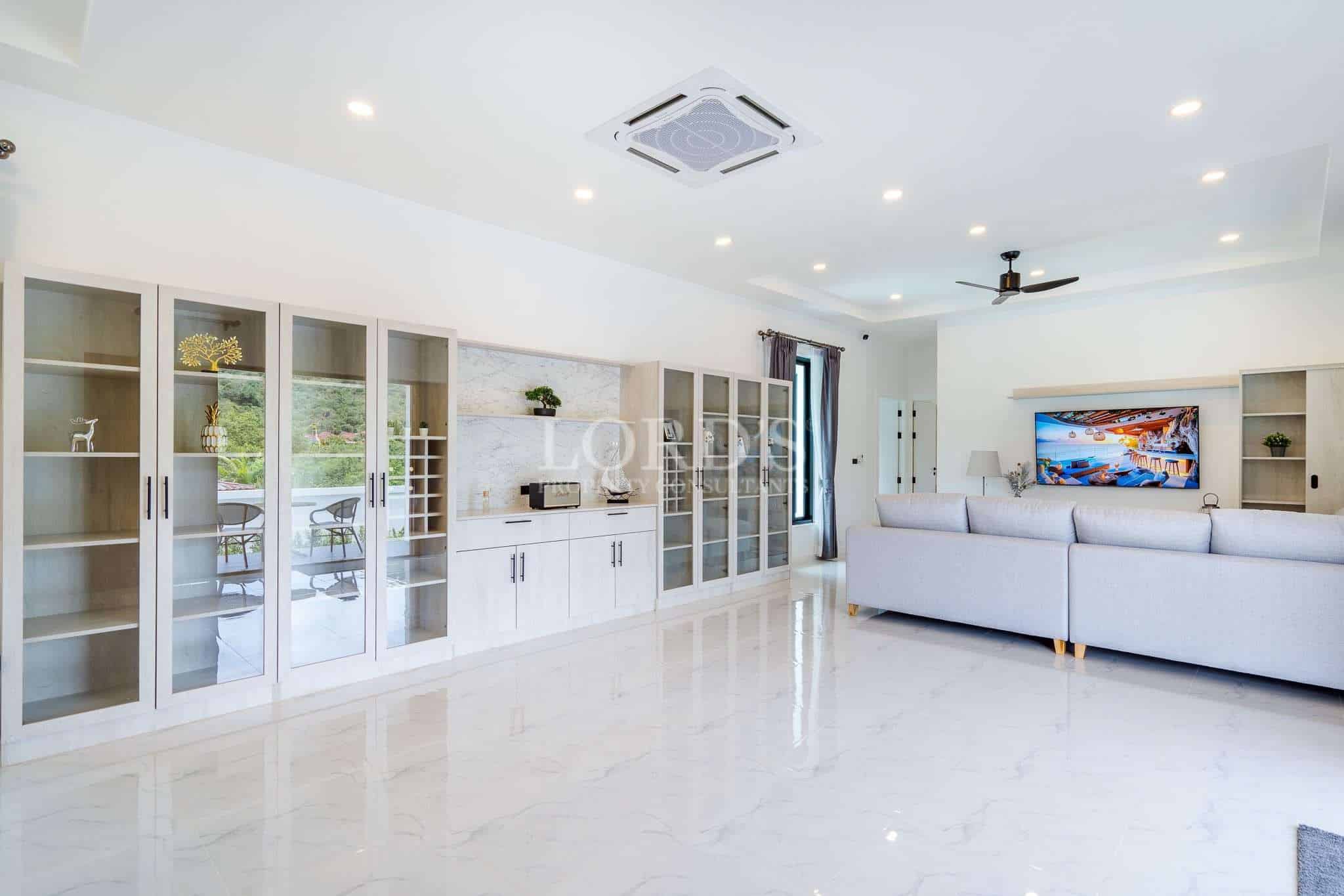 Modern, spacious living room interior