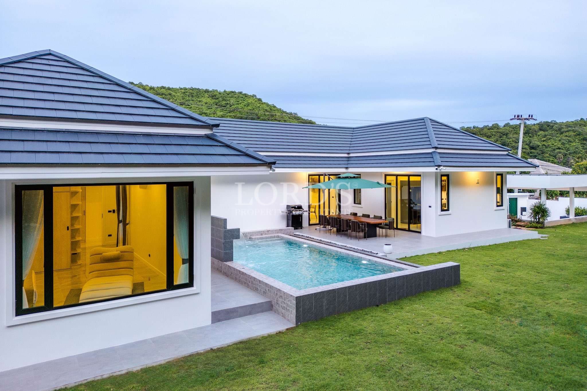 Modern villa with pool and garden