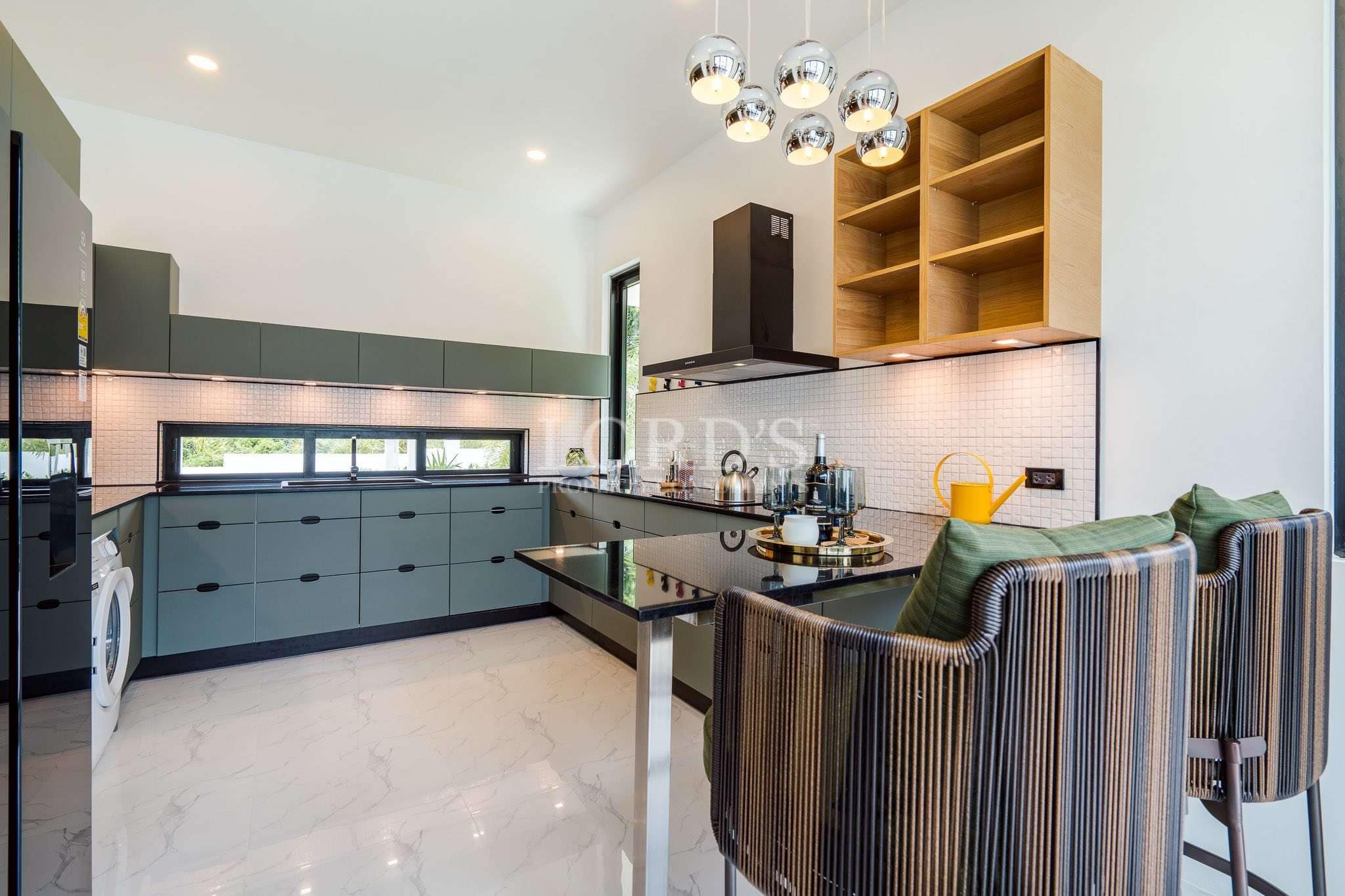 Modern kitchen with sleek design.