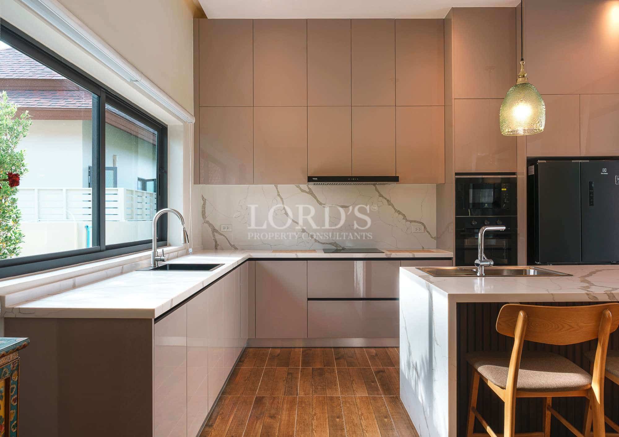 Modern kitchen with sleek design.