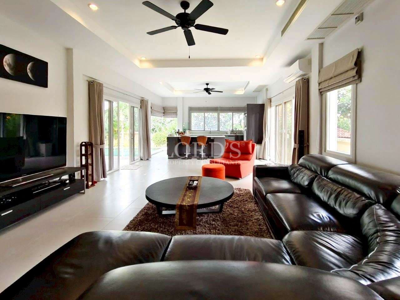 Spacious modern living room interior