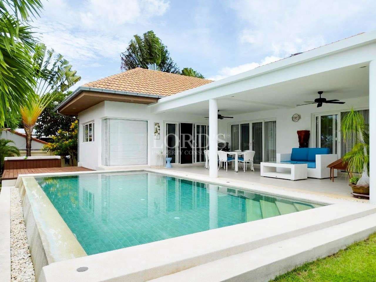 Modern house with pool and patio