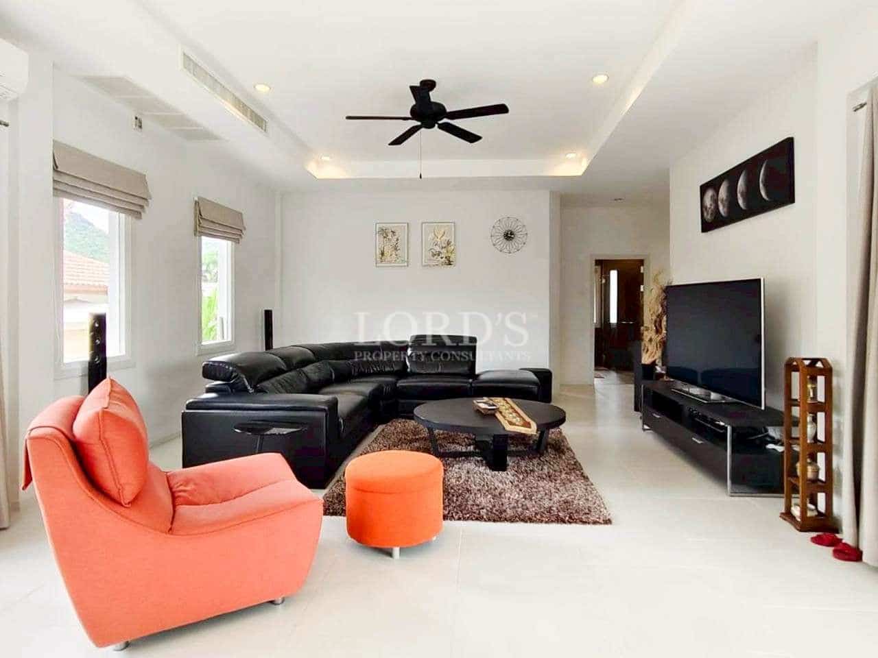 Modern living room with stylish furniture