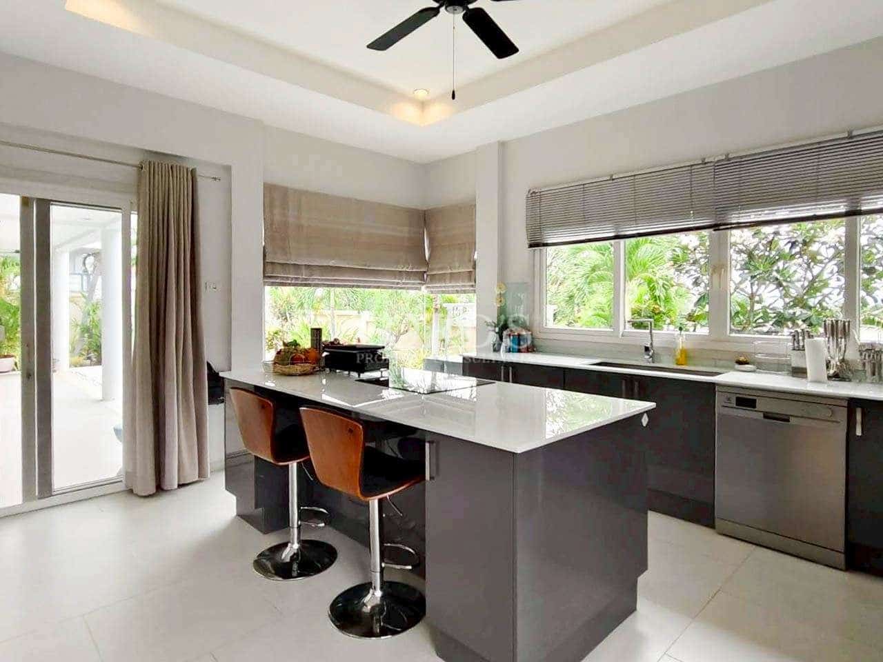 Modern kitchen with island seating