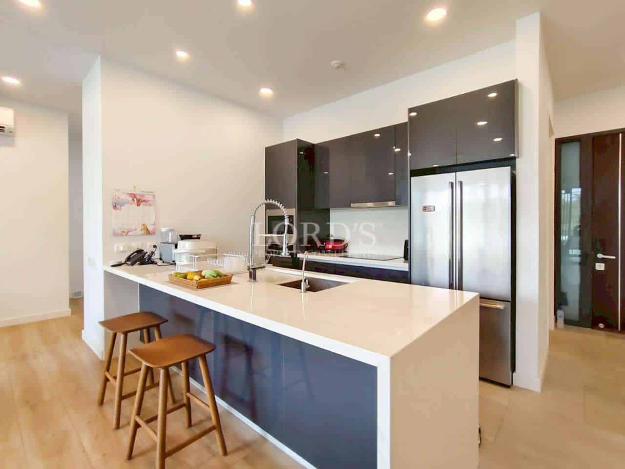 Modern kitchen with sleek design.