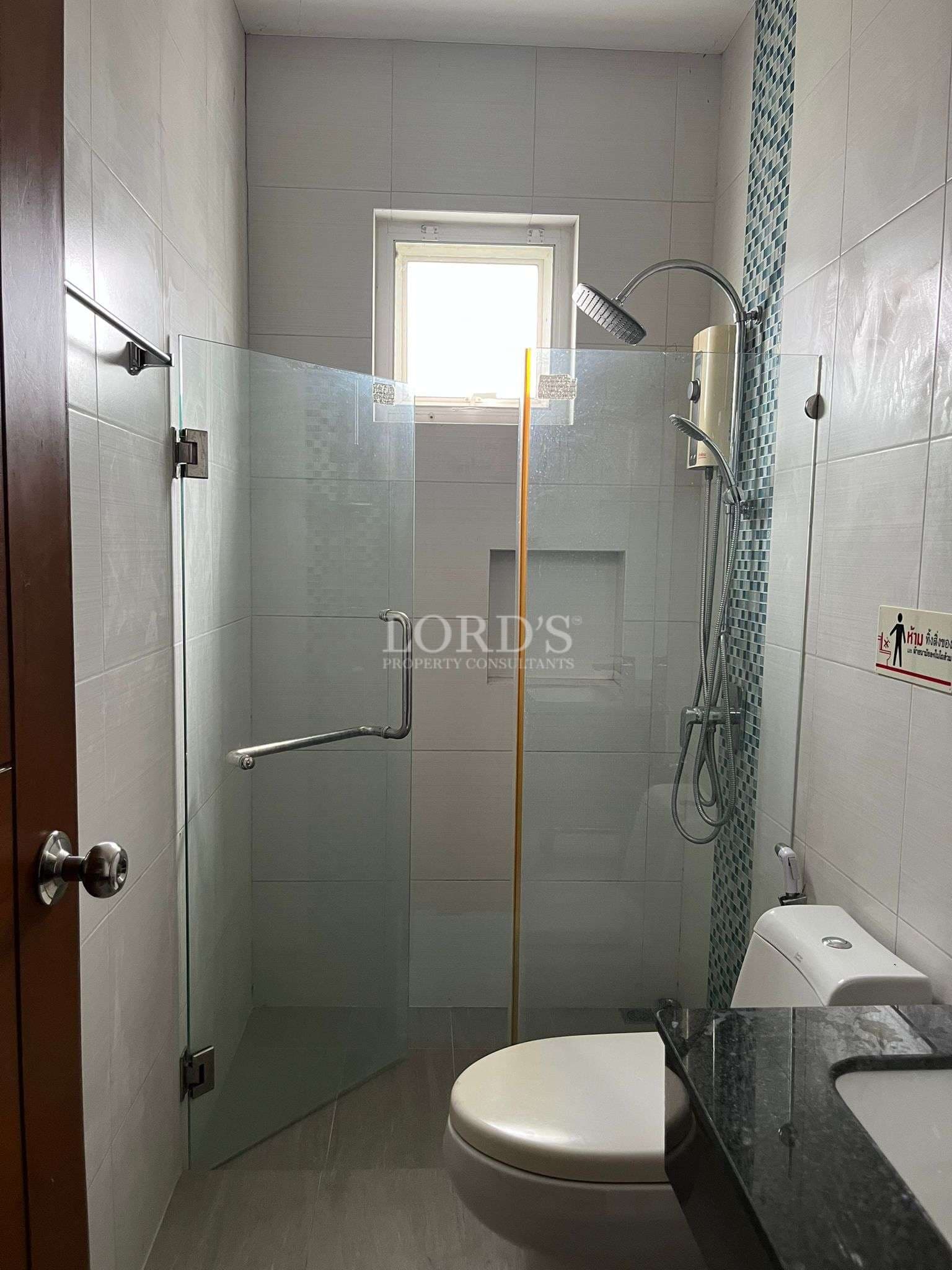 Modern bathroom with glass shower