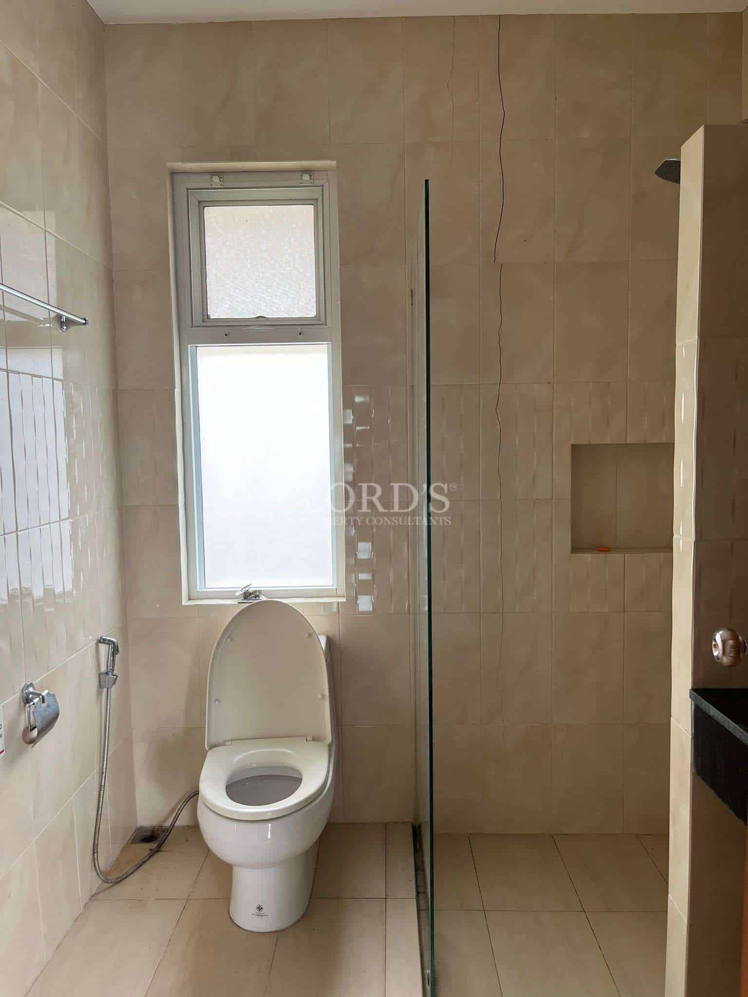 Modern bathroom with shower and toilet