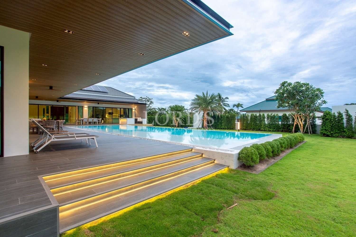 Modern house with pool and garden