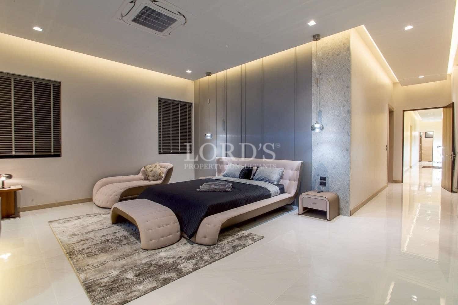 Modern bedroom with elegant furnishings