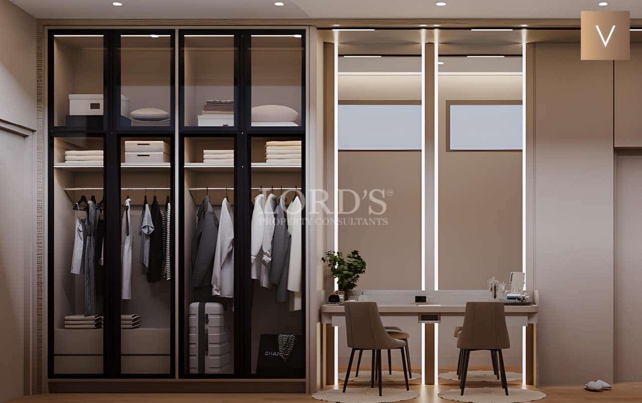 Modern closet and workspace design.