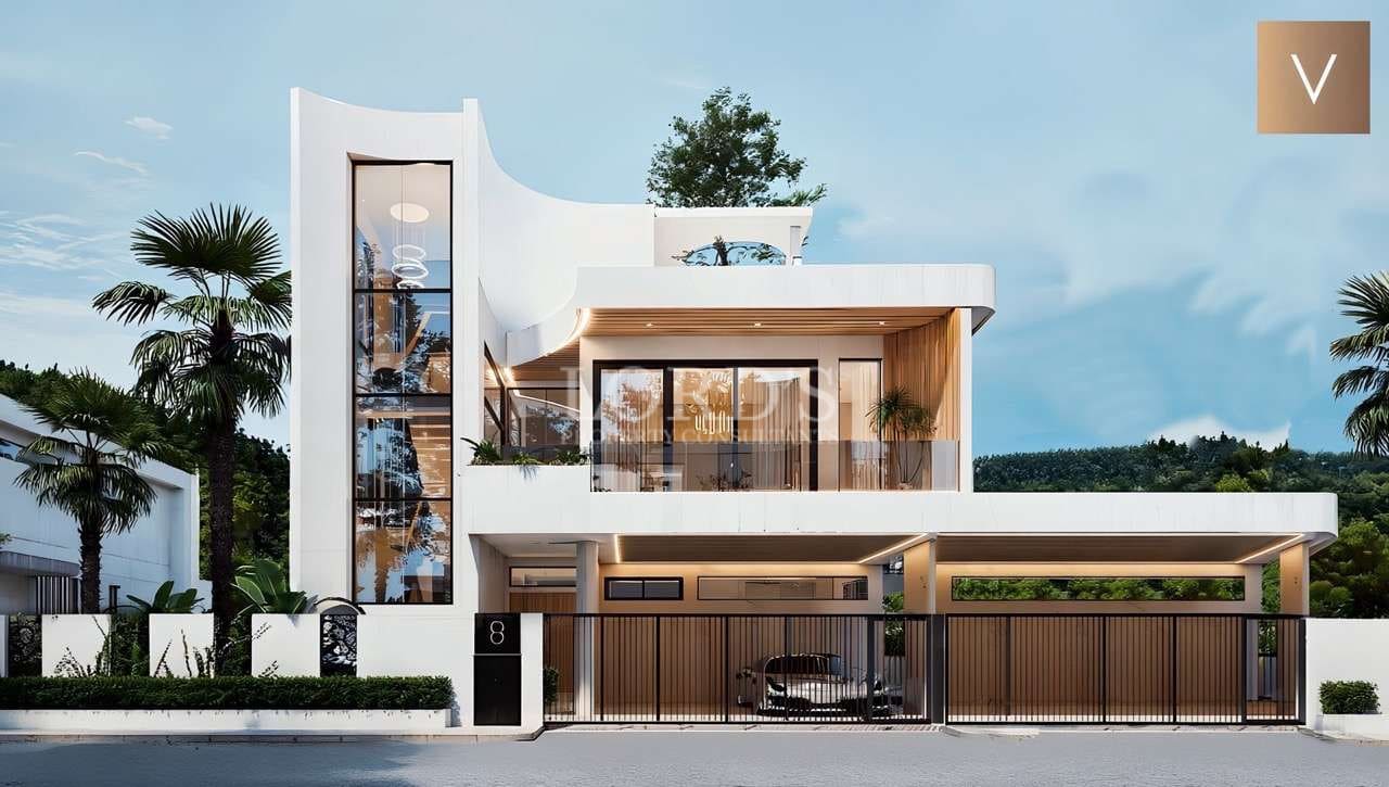 Modern house with sleek design.