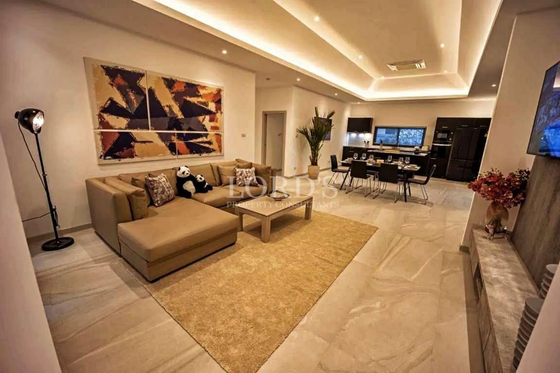 Modern living room with stylish decor