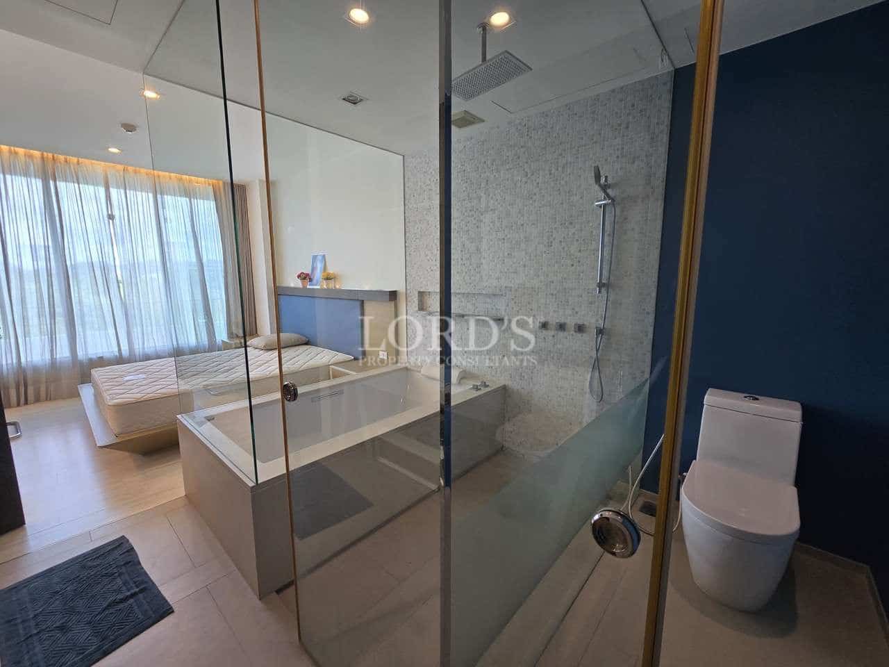 Modern bathroom with glass shower