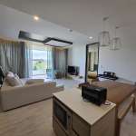 Modern living room with dining area