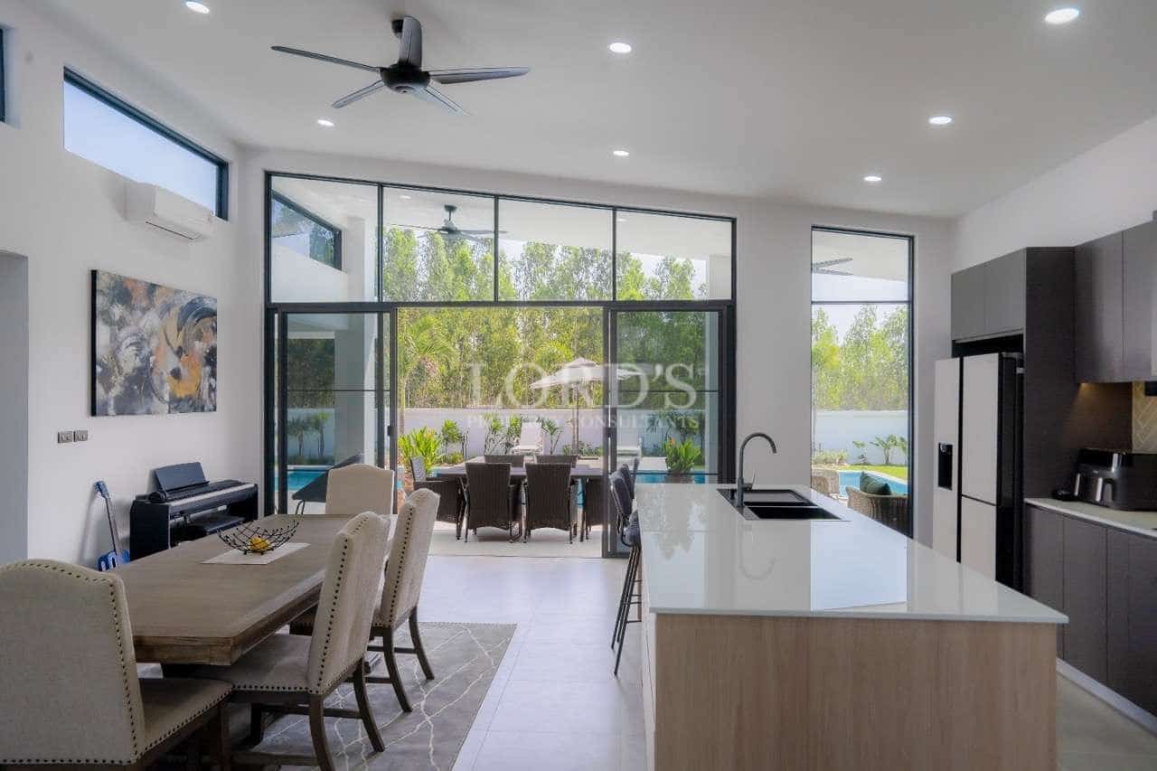 Modern kitchen and dining area