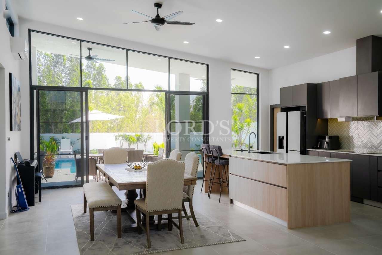 Modern kitchen and dining area