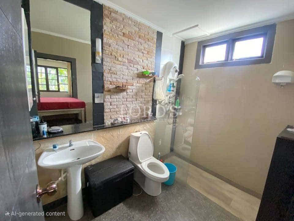 Modern bathroom with shower and sink