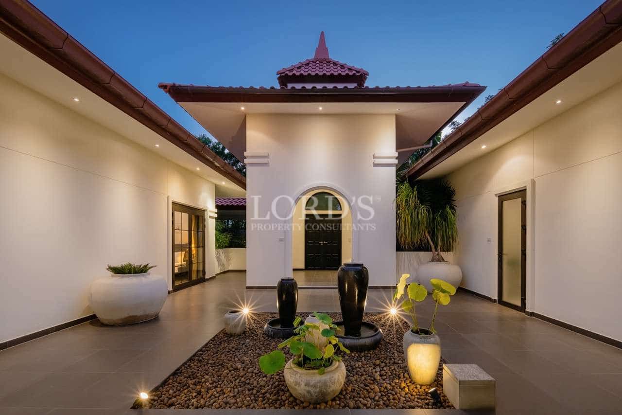 Modern villa with tranquil courtyard