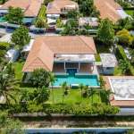 Aerial view of luxurious villa complex