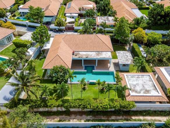 Aerial view of luxurious villa complex