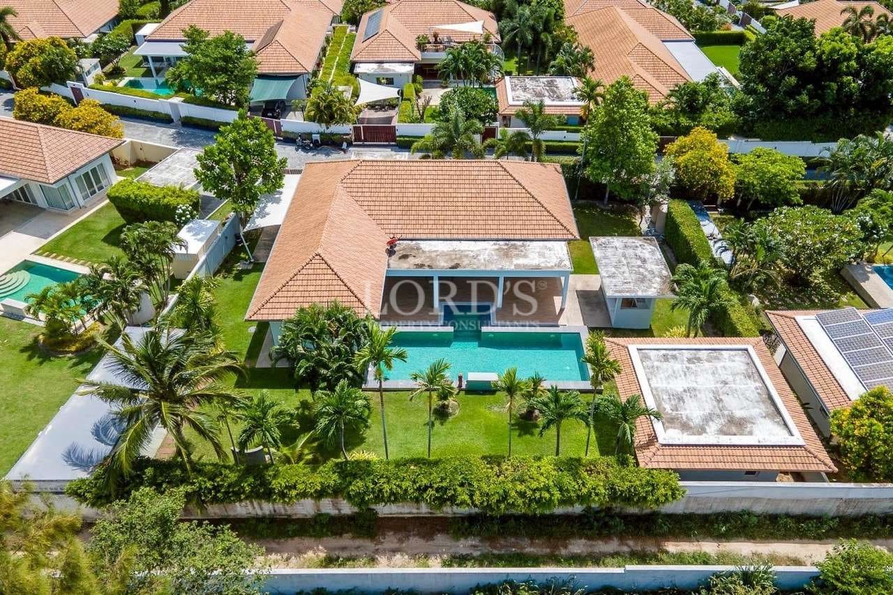 Aerial view of luxurious villa complex