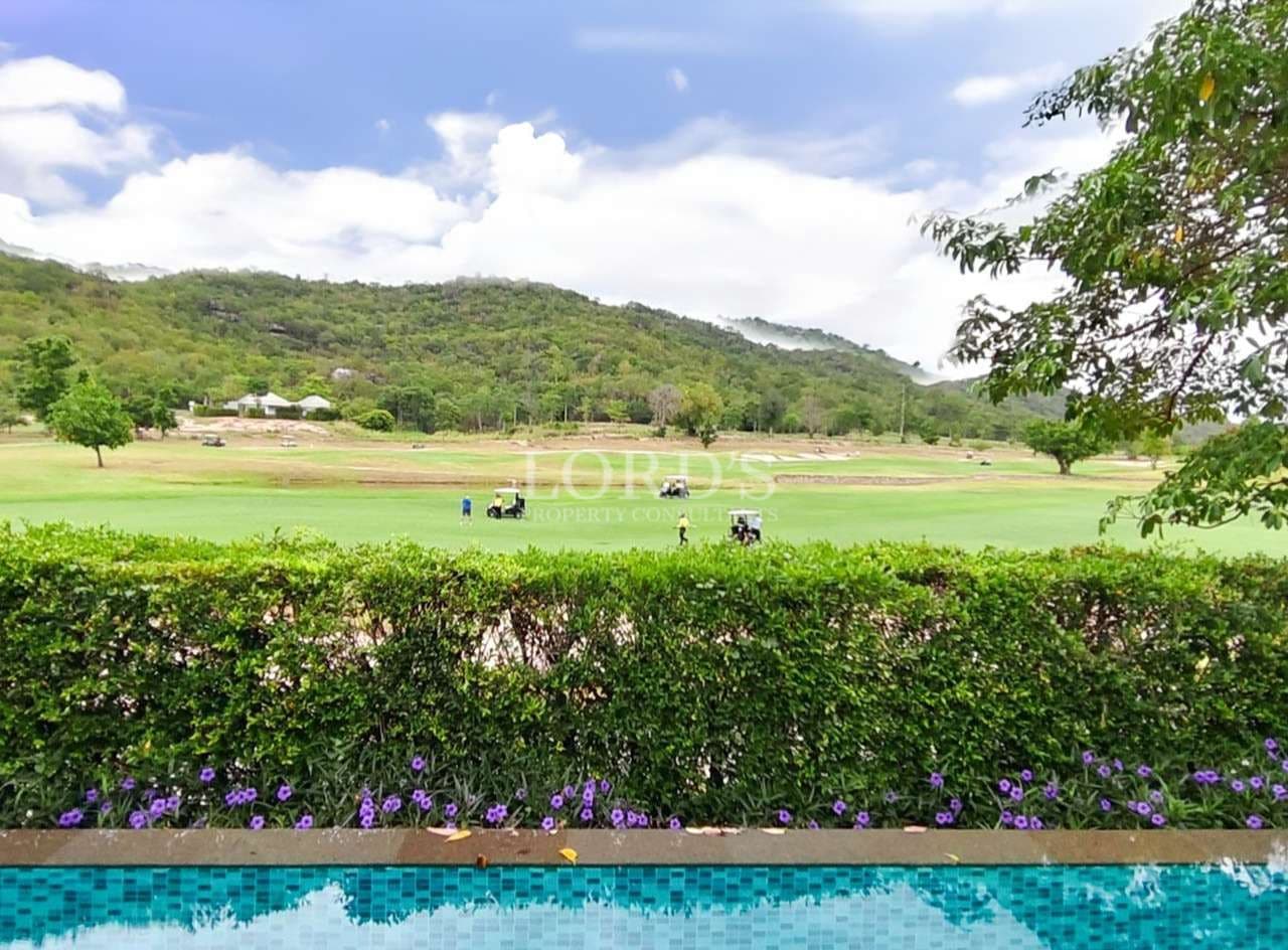 Golf course with scenic landscape view