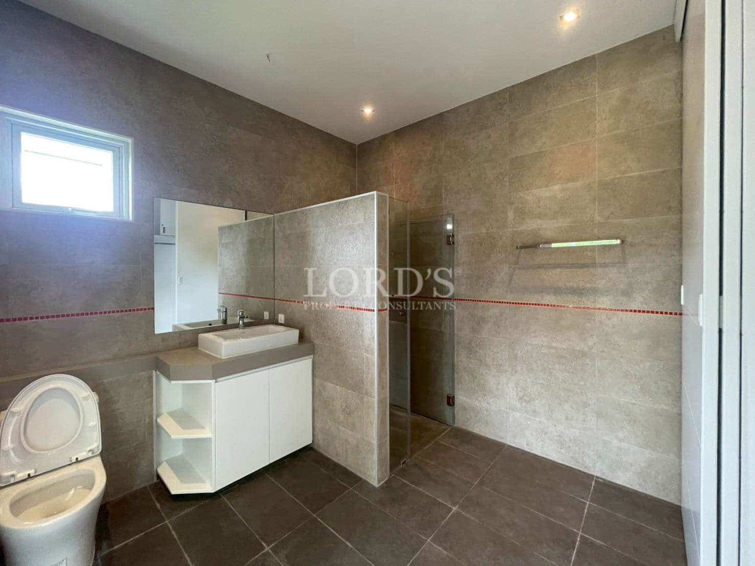 Modern bathroom with shower and sink