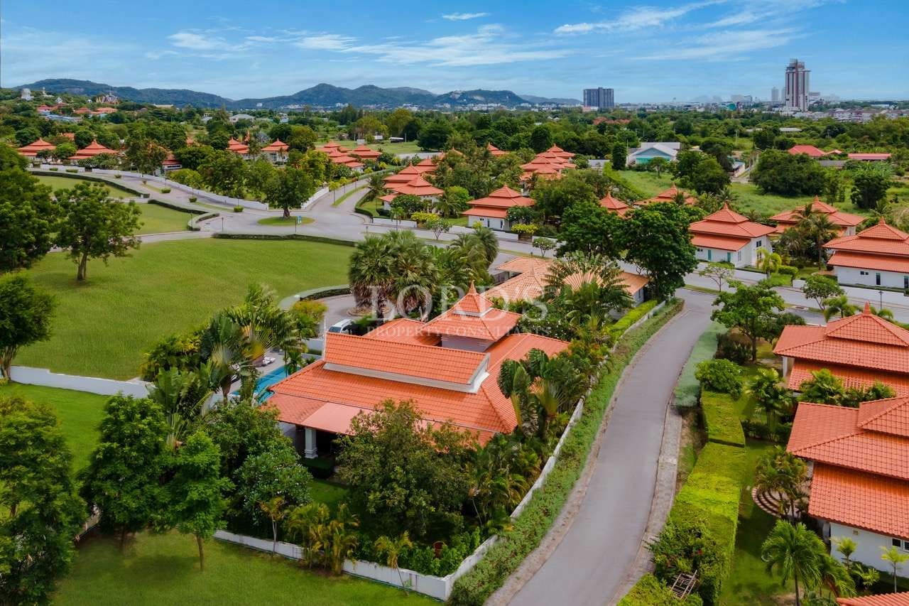 Scenic view of residential villas.