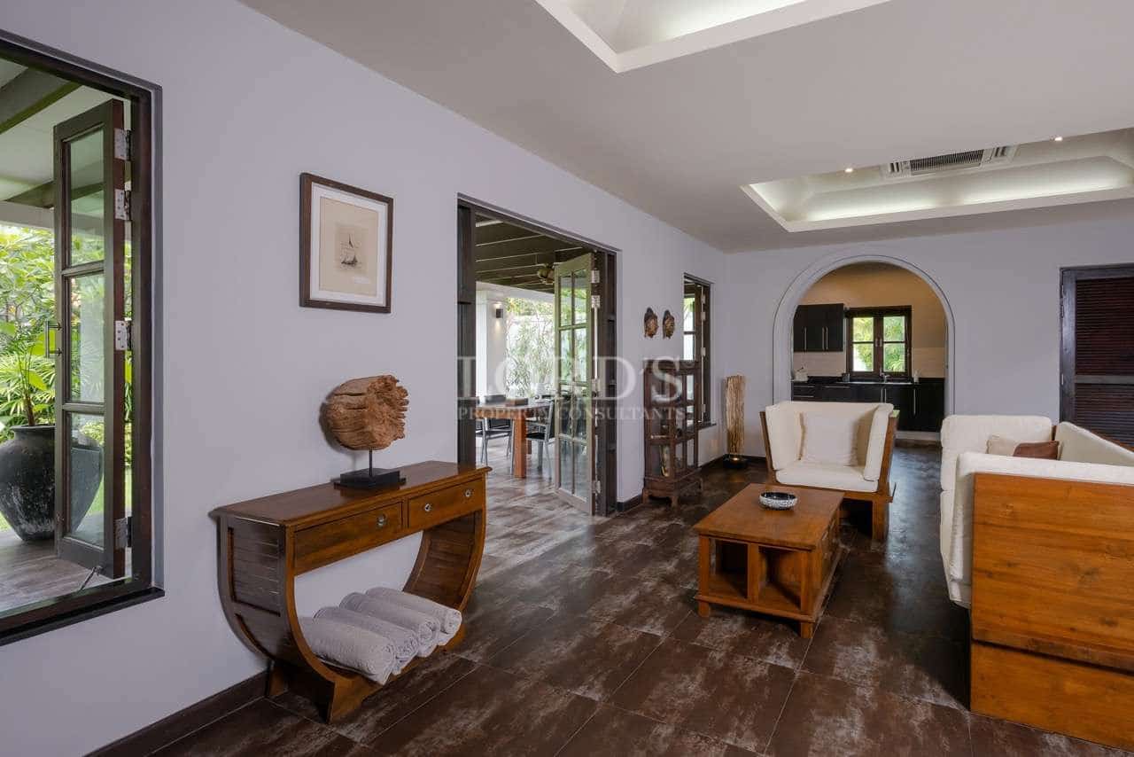 Modern living room with wooden furniture