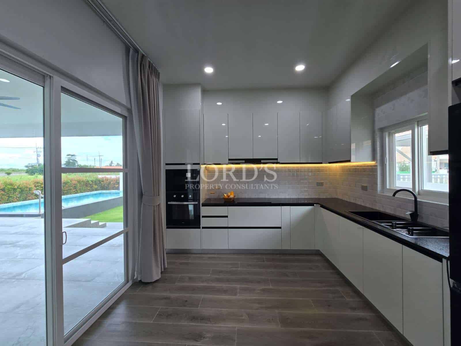 Modern kitchen with sleek design.