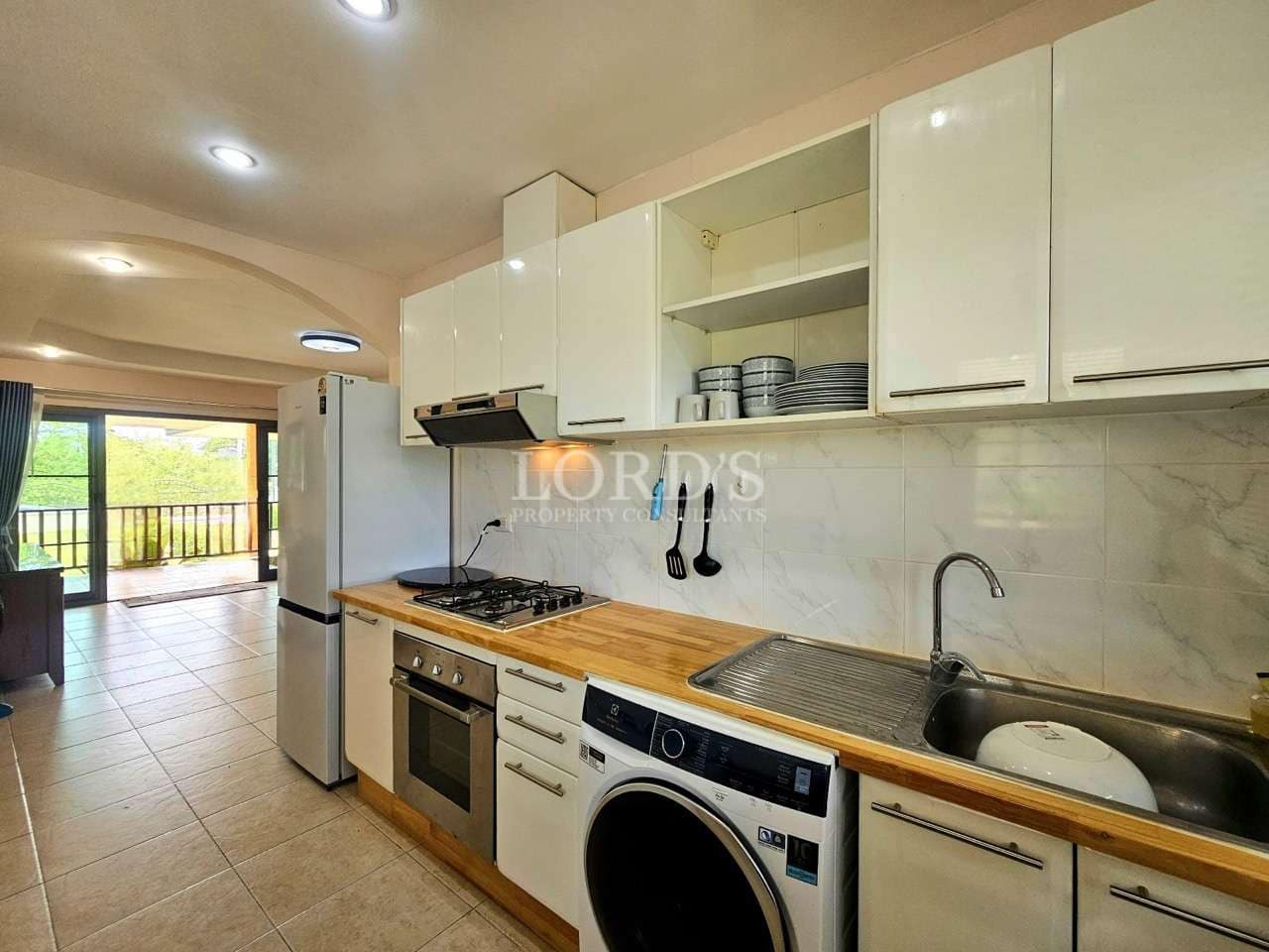 Modern kitchen with appliances and cabinetry