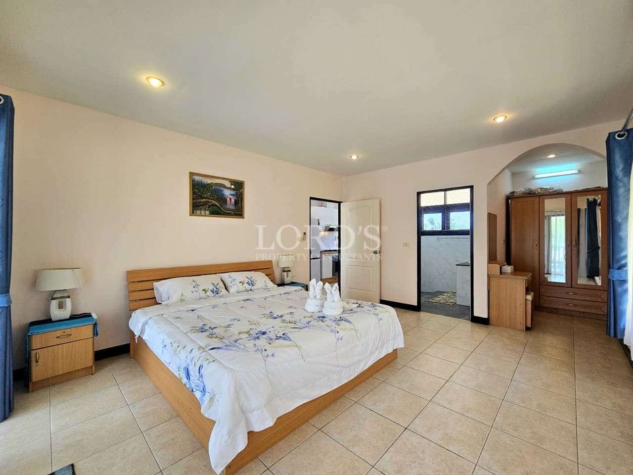 Spacious, well-decorated bedroom interior