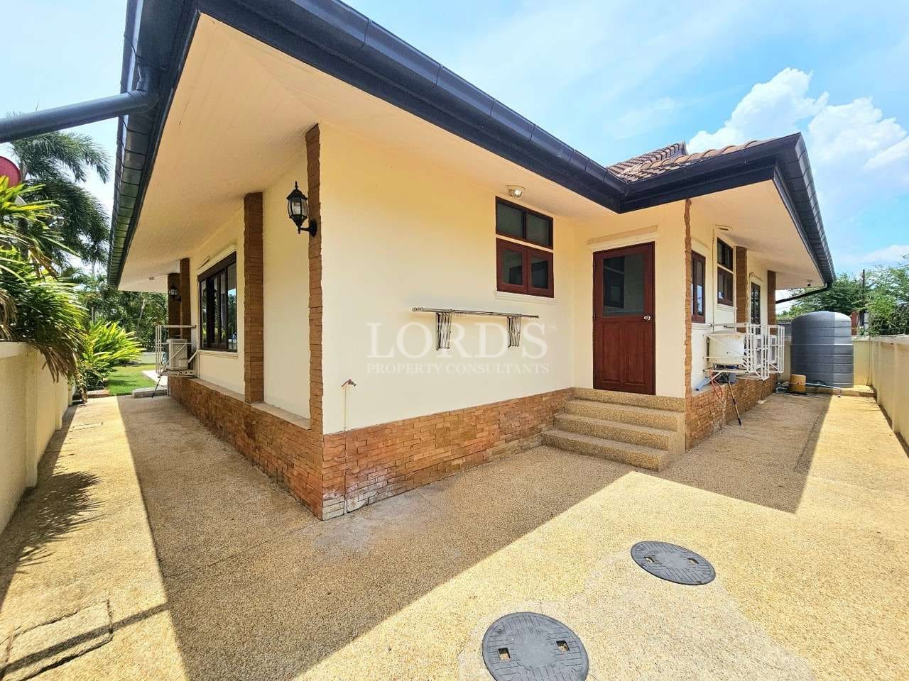 Modern house with landscaped surroundings