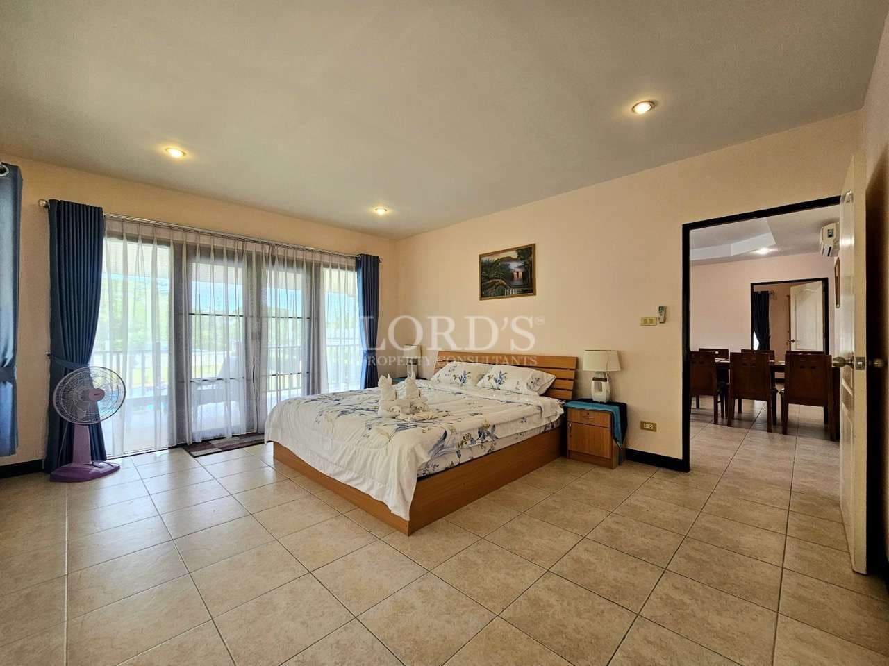 Spacious bedroom with natural light