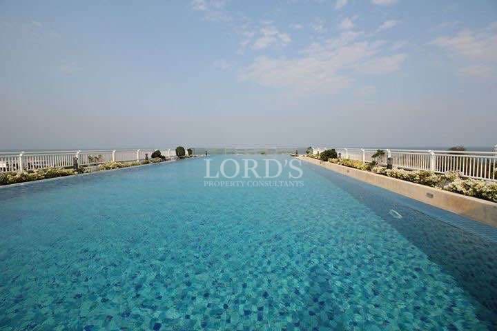 Infinity pool with ocean view.