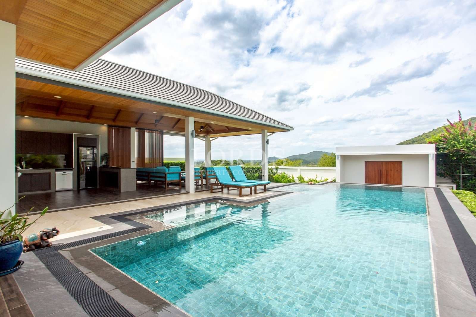 Modern villa with pool and view