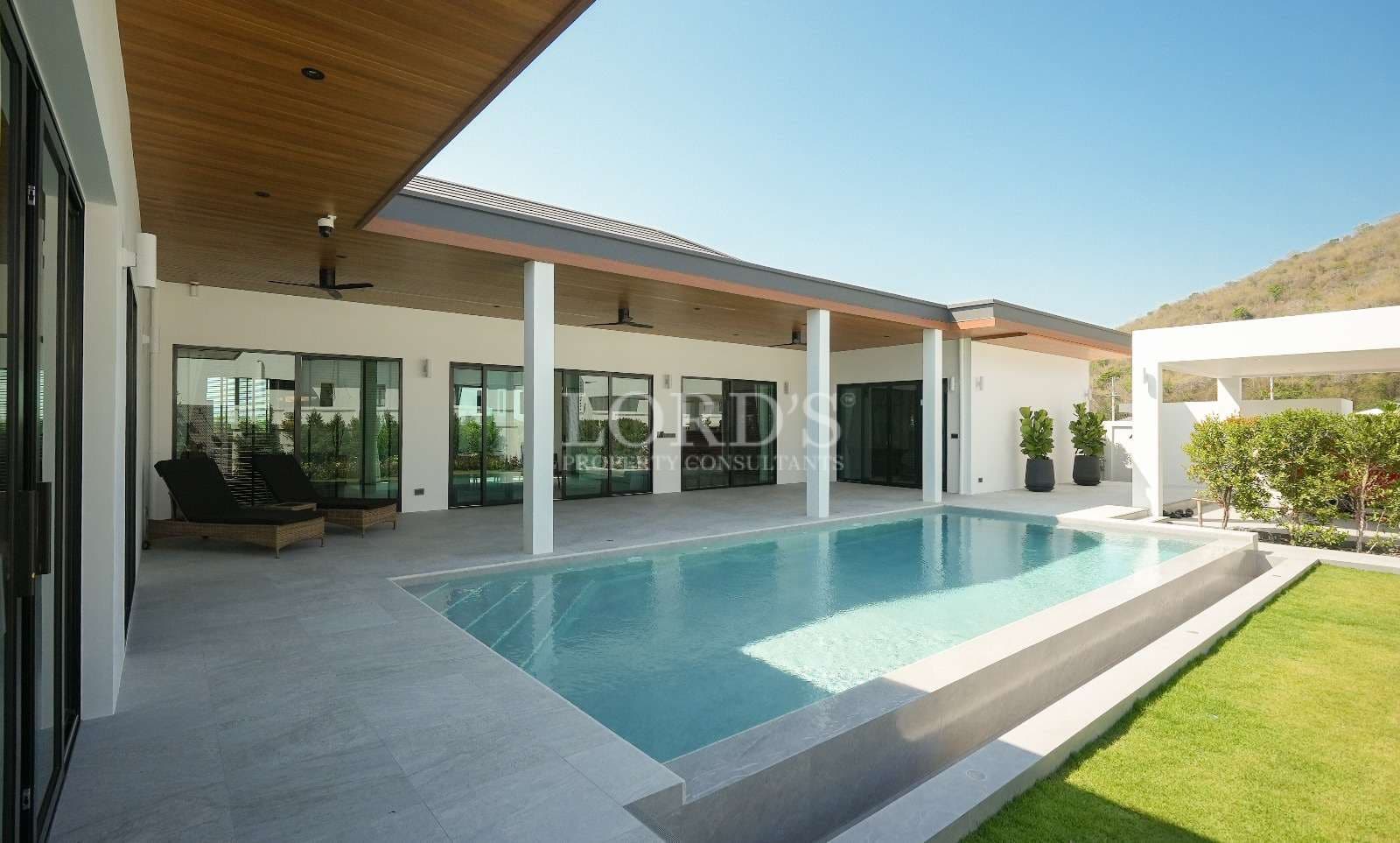 Modern bathroom with wooden accents