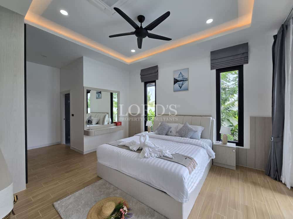 Modern bedroom with natural light