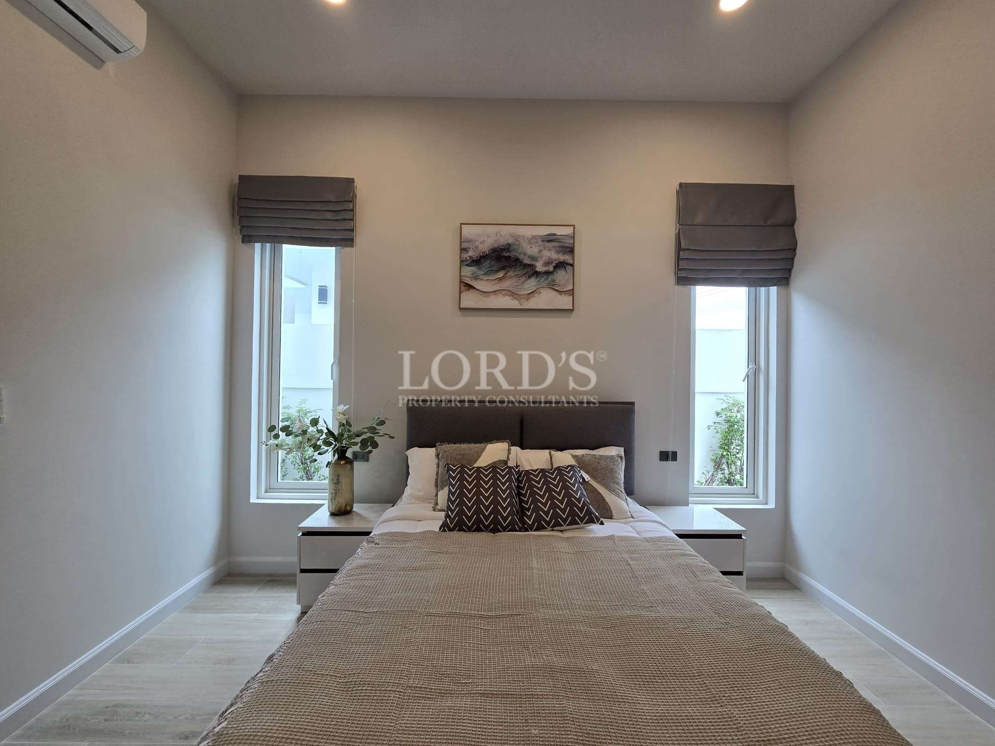 Modern bedroom with neutral decor