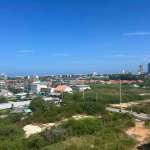 Urban landscape under clear blue sky