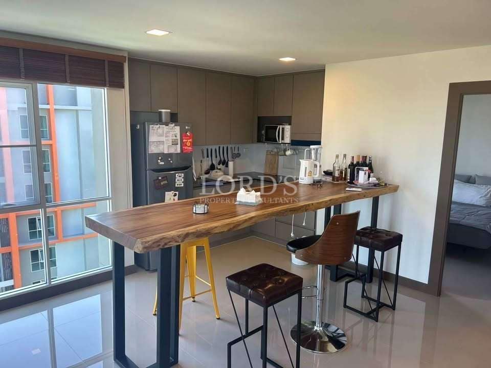 Modern kitchen with bar seating
