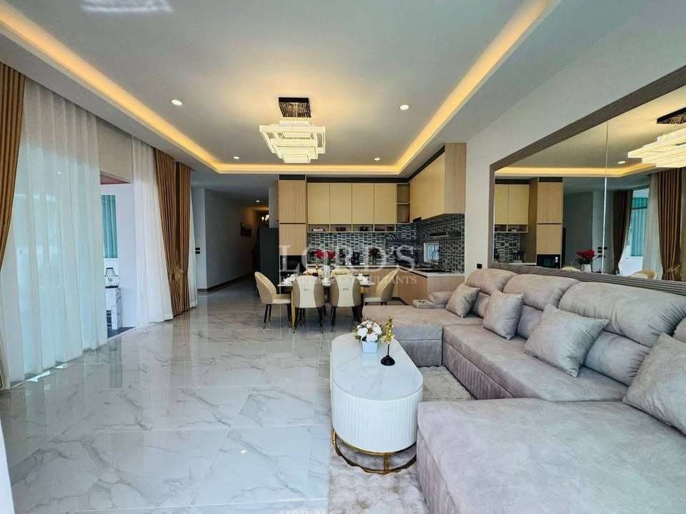 Modern living room with stylish furniture