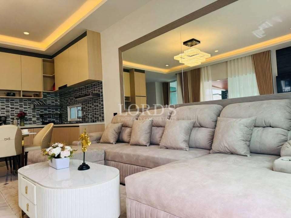 Modern living room with stylish furniture