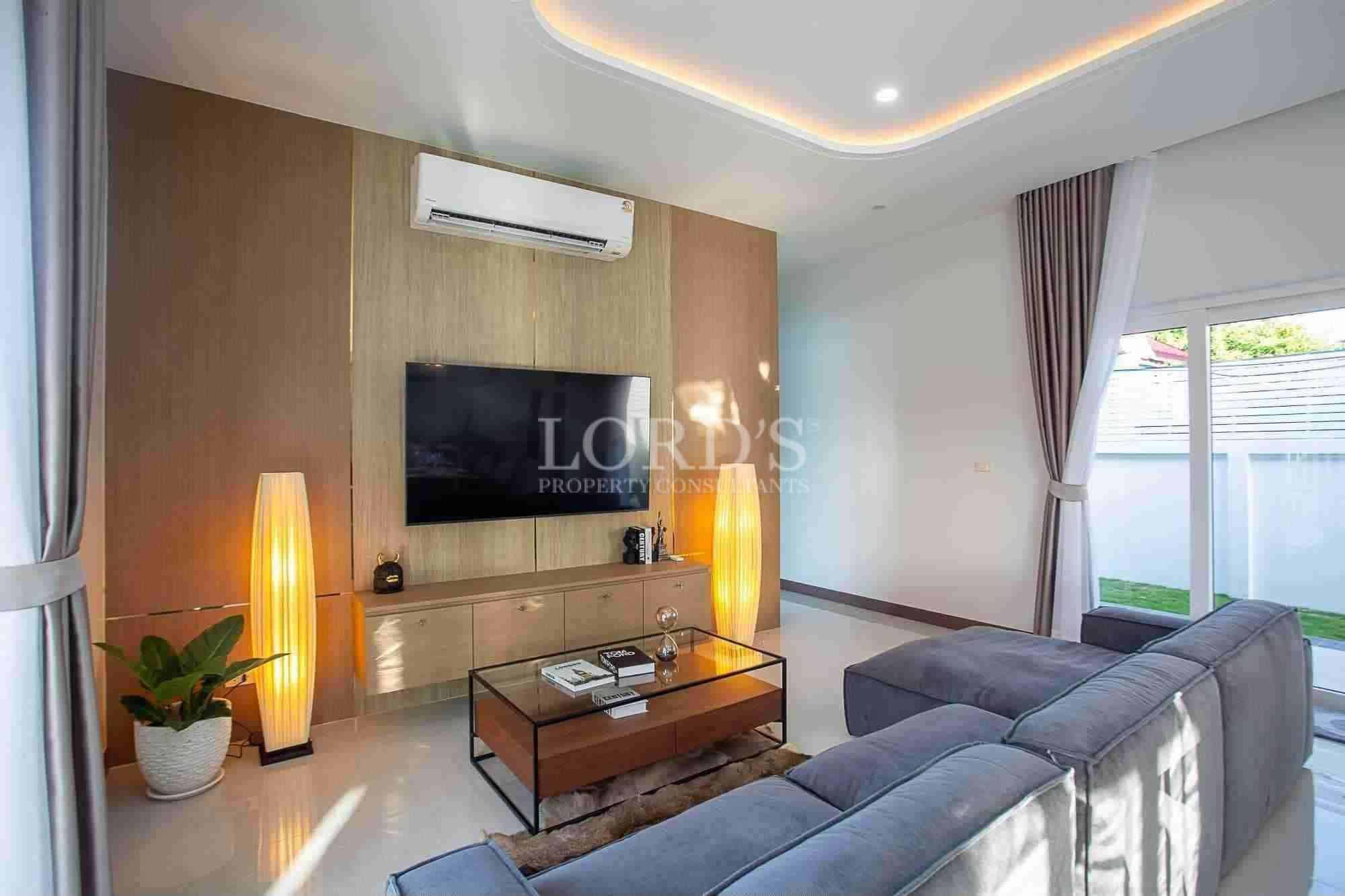 Modern living room with stylish decor