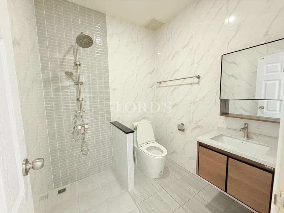 Modern bathroom with shower and toilet