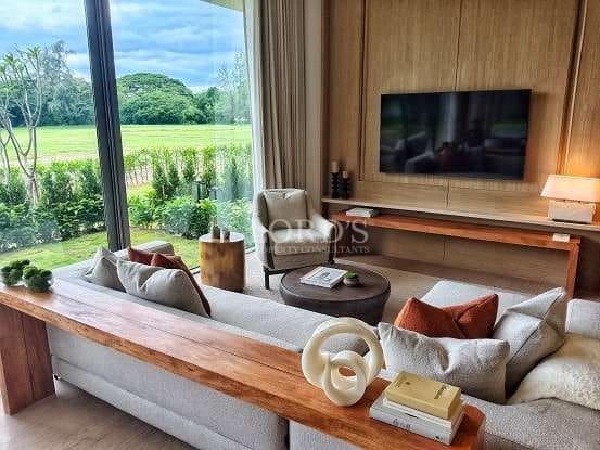 Modern living room with outdoor view