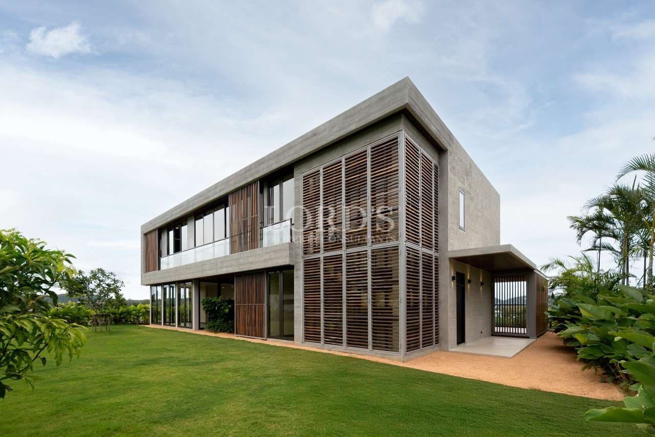 Modern house with green surroundings