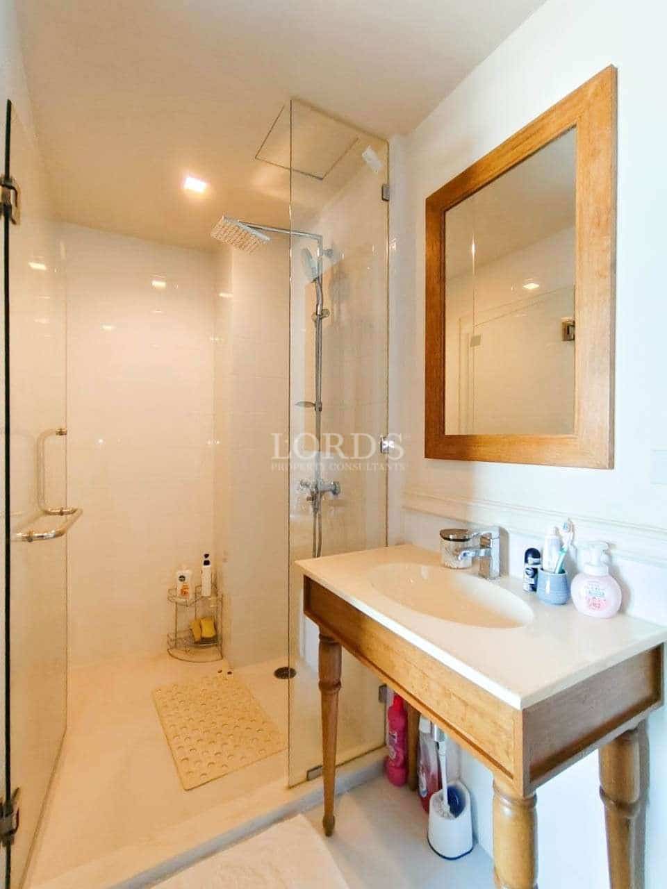 Modern bathroom with shower and sink